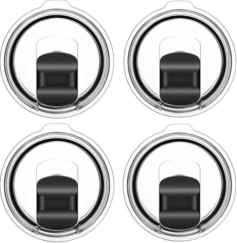 4 Pack 20 oz Tumbler Lids for YETI, Magnetic Slider Replacement Lids for YETI 20 oz Tumbler, 10/24 oz Mug and 10 oz Lowball, Travel Spill Proof Cup Lids Covers with Magnetic Slider Switch, BPA Free
