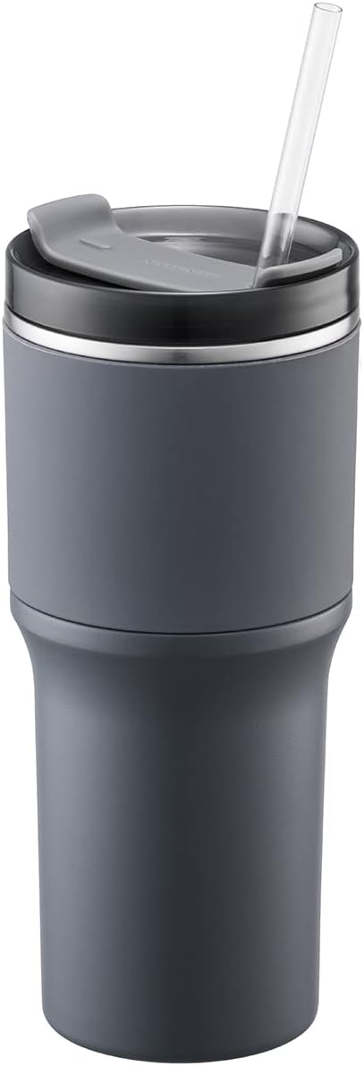 Metro Tumbler Stainless Steel Double Wall Insulated with Non-slip grip, Lid, 22 oz, Mint