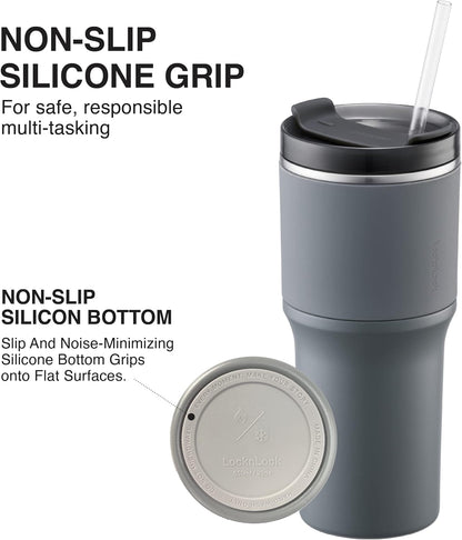 Metro Tumbler Stainless Steel Double Wall Insulated with Non-slip grip, Lid, 22 oz, Mint
