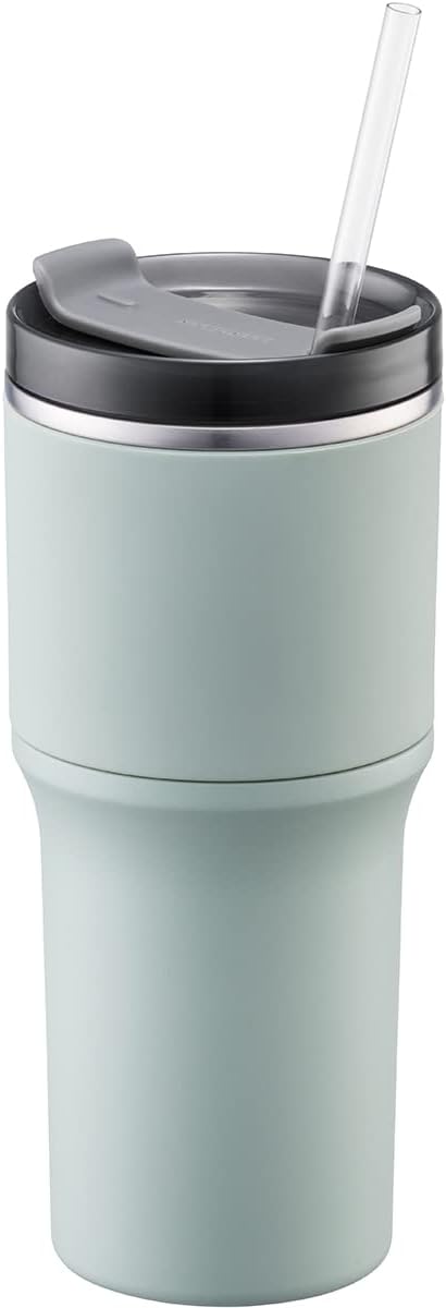 Metro Tumbler Stainless Steel Double Wall Insulated with Non-slip grip, Lid, 22 oz, Mint