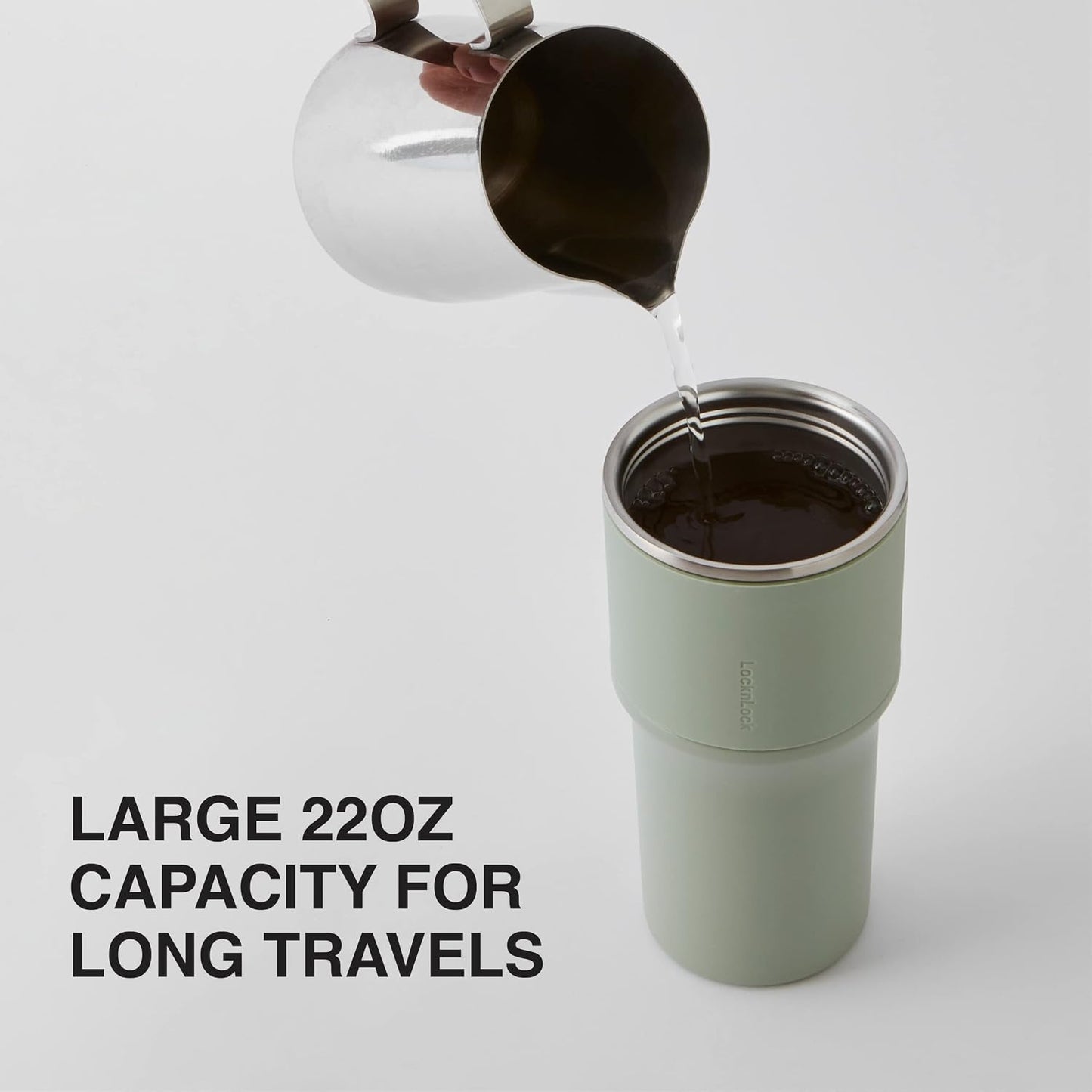 Metro Tumbler Stainless Steel Double Wall Insulated with Non-slip grip, Lid, 22 oz, Mint