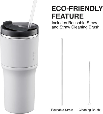 Metro Tumbler Stainless Steel Double Wall Insulated with Non-slip grip, Lid, 22 oz, Mint