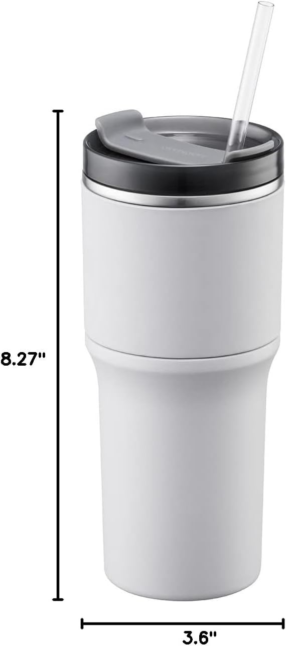 Metro Tumbler Stainless Steel Double Wall Insulated with Non-slip grip, Lid, 22 oz, Mint