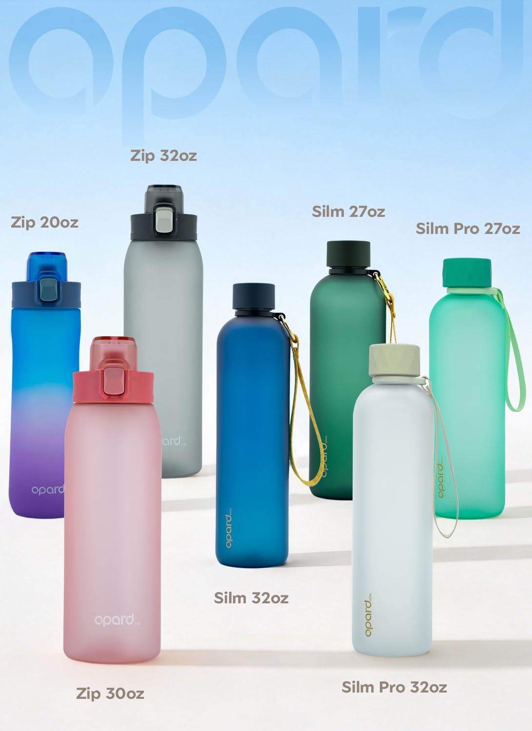 Zip 30oz Plastic Water Bottle Dishwasher Safe, Leakproof Flip-Top Lid, BPA Free Tritan, Wide Mouth Reusable Sports Water Bottle for Gym Hiking Commuting Outdoor Travel and School