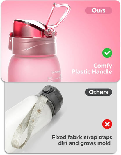 Zip 30oz Plastic Water Bottle Dishwasher Safe, Leakproof Flip-Top Lid, BPA Free Tritan, Wide Mouth Reusable Sports Water Bottle for Gym Hiking Commuting Outdoor Travel and School