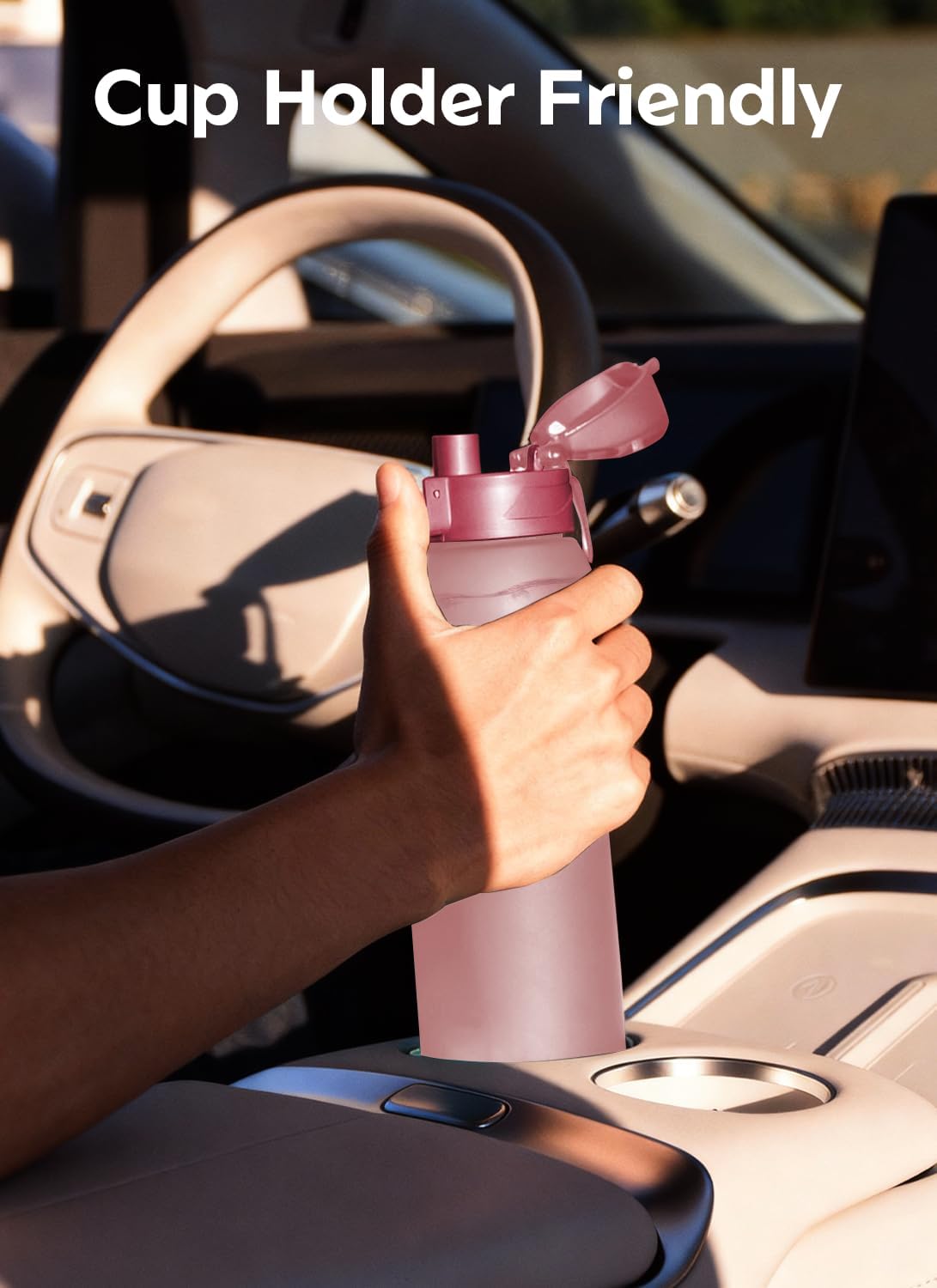 Zip 30oz Plastic Water Bottle Dishwasher Safe, Leakproof Flip-Top Lid, BPA Free Tritan, Wide Mouth Reusable Sports Water Bottle for Gym Hiking Commuting Outdoor Travel and School