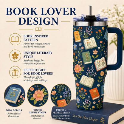 Sea Turtle Tumbler 40 oz with Handle, Ocean Lover Gifts for Women, Insulated Stainless Steel Cup with Straw, Beach Lover Gift for Sea Turtle Lovers, Coastal Travel Drinkware
