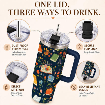 Sea Turtle Tumbler 40 oz with Handle, Ocean Lover Gifts for Women, Insulated Stainless Steel Cup with Straw, Beach Lover Gift for Sea Turtle Lovers, Coastal Travel Drinkware