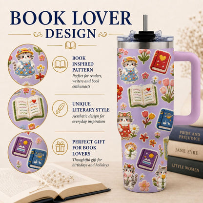 Sea Turtle Tumbler 40 oz with Handle, Ocean Lover Gifts for Women, Insulated Stainless Steel Cup with Straw, Beach Lover Gift for Sea Turtle Lovers, Coastal Travel Drinkware