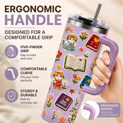 Sea Turtle Tumbler 40 oz with Handle, Ocean Lover Gifts for Women, Insulated Stainless Steel Cup with Straw, Beach Lover Gift for Sea Turtle Lovers, Coastal Travel Drinkware