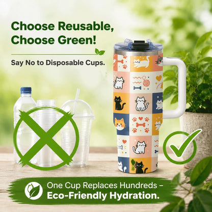 Sea Turtle Tumbler 40 oz with Handle, Ocean Lover Gifts for Women, Insulated Stainless Steel Cup with Straw, Beach Lover Gift for Sea Turtle Lovers, Coastal Travel Drinkware