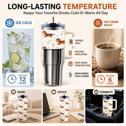 Sea Turtle Tumbler 40 oz with Handle, Ocean Lover Gifts for Women, Insulated Stainless Steel Cup with Straw, Beach Lover Gift for Sea Turtle Lovers, Coastal Travel Drinkware
