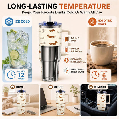 Sea Turtle Tumbler 40 oz with Handle, Ocean Lover Gifts for Women, Insulated Stainless Steel Cup with Straw, Beach Lover Gift for Sea Turtle Lovers, Coastal Travel Drinkware