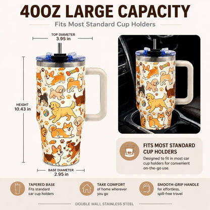 Sea Turtle Tumbler 40 oz with Handle, Ocean Lover Gifts for Women, Insulated Stainless Steel Cup with Straw, Beach Lover Gift for Sea Turtle Lovers, Coastal Travel Drinkware