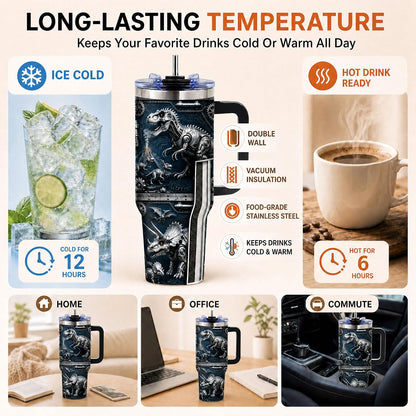 Sea Turtle Tumbler 40 oz with Handle, Ocean Lover Gifts for Women, Insulated Stainless Steel Cup with Straw, Beach Lover Gift for Sea Turtle Lovers, Coastal Travel Drinkware