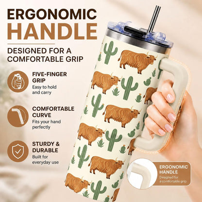 Sea Turtle Tumbler 40 oz with Handle, Ocean Lover Gifts for Women, Insulated Stainless Steel Cup with Straw, Beach Lover Gift for Sea Turtle Lovers, Coastal Travel Drinkware
