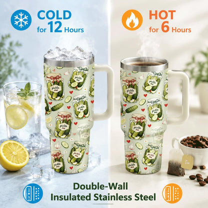 Sea Turtle Tumbler 40 oz with Handle, Ocean Lover Gifts for Women, Insulated Stainless Steel Cup with Straw, Beach Lover Gift for Sea Turtle Lovers, Coastal Travel Drinkware