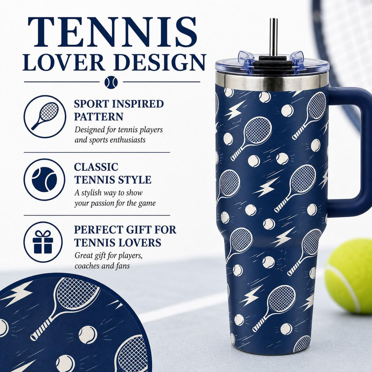 Sea Turtle Tumbler 40 oz with Handle, Ocean Lover Gifts for Women, Insulated Stainless Steel Cup with Straw, Beach Lover Gift for Sea Turtle Lovers, Coastal Travel Drinkware