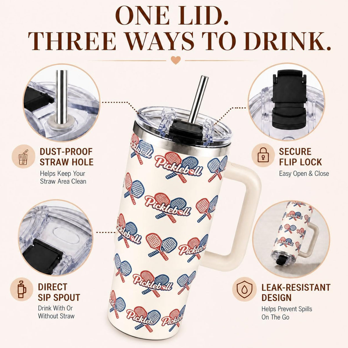 Sea Turtle Tumbler 40 oz with Handle, Ocean Lover Gifts for Women, Insulated Stainless Steel Cup with Straw, Beach Lover Gift for Sea Turtle Lovers, Coastal Travel Drinkware