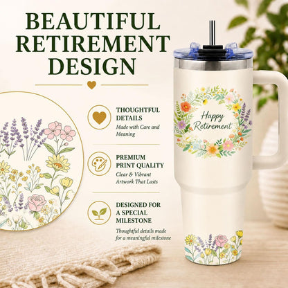 Sea Turtle Tumbler 40 oz with Handle, Ocean Lover Gifts for Women, Insulated Stainless Steel Cup with Straw, Beach Lover Gift for Sea Turtle Lovers, Coastal Travel Drinkware