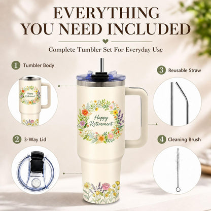 Sea Turtle Tumbler 40 oz with Handle, Ocean Lover Gifts for Women, Insulated Stainless Steel Cup with Straw, Beach Lover Gift for Sea Turtle Lovers, Coastal Travel Drinkware
