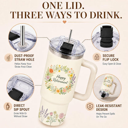 Sea Turtle Tumbler 40 oz with Handle, Ocean Lover Gifts for Women, Insulated Stainless Steel Cup with Straw, Beach Lover Gift for Sea Turtle Lovers, Coastal Travel Drinkware