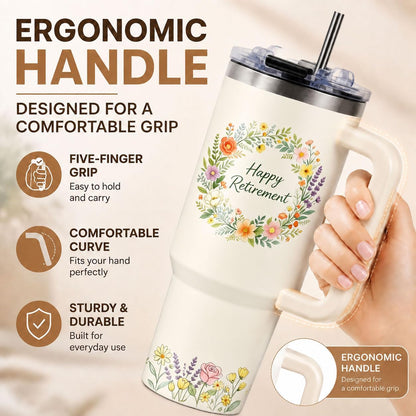Sea Turtle Tumbler 40 oz with Handle, Ocean Lover Gifts for Women, Insulated Stainless Steel Cup with Straw, Beach Lover Gift for Sea Turtle Lovers, Coastal Travel Drinkware
