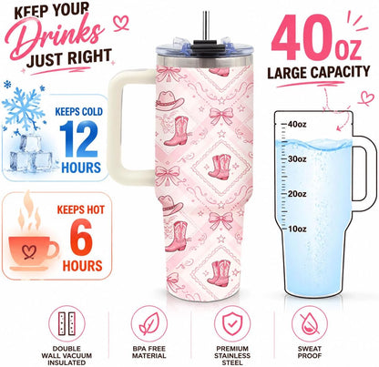 Sea Turtle Tumbler 40 oz with Handle, Ocean Lover Gifts for Women, Insulated Stainless Steel Cup with Straw, Beach Lover Gift for Sea Turtle Lovers, Coastal Travel Drinkware