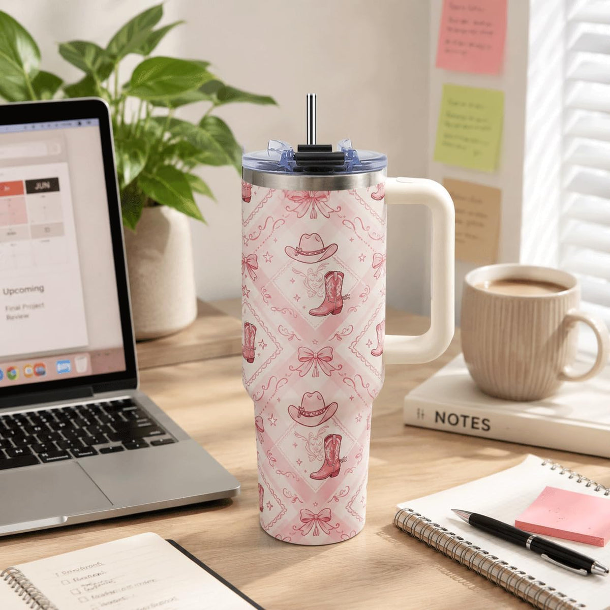 Sea Turtle Tumbler 40 oz with Handle, Ocean Lover Gifts for Women, Insulated Stainless Steel Cup with Straw, Beach Lover Gift for Sea Turtle Lovers, Coastal Travel Drinkware