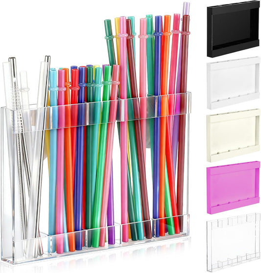 Acrylic Straw Holder for Cabinet Door,Classic,Large,Transparent