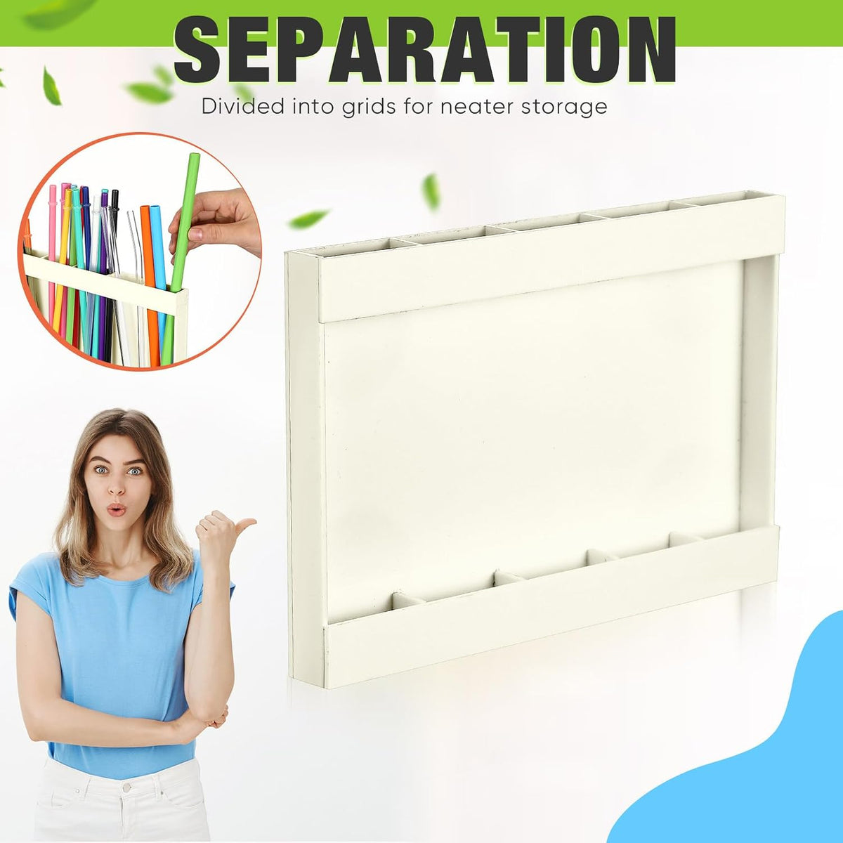 Acrylic Straw Holder for Cabinet Door,Classic,Large,Transparent