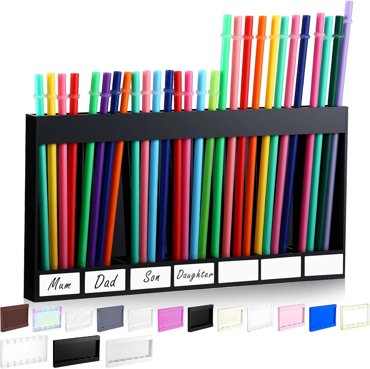 Acrylic Straw Holder for Cabinet Door,Classic,Large,Transparent