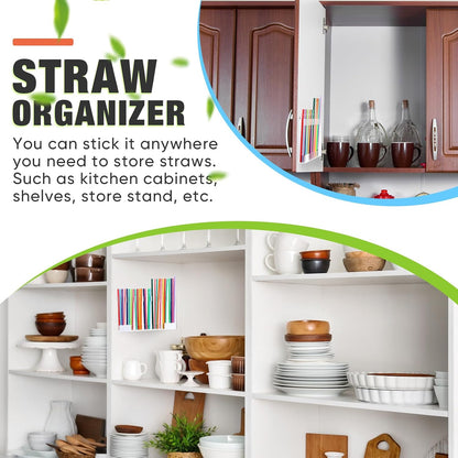 Acrylic Straw Holder for Cabinet Door,Classic,Large,Transparent