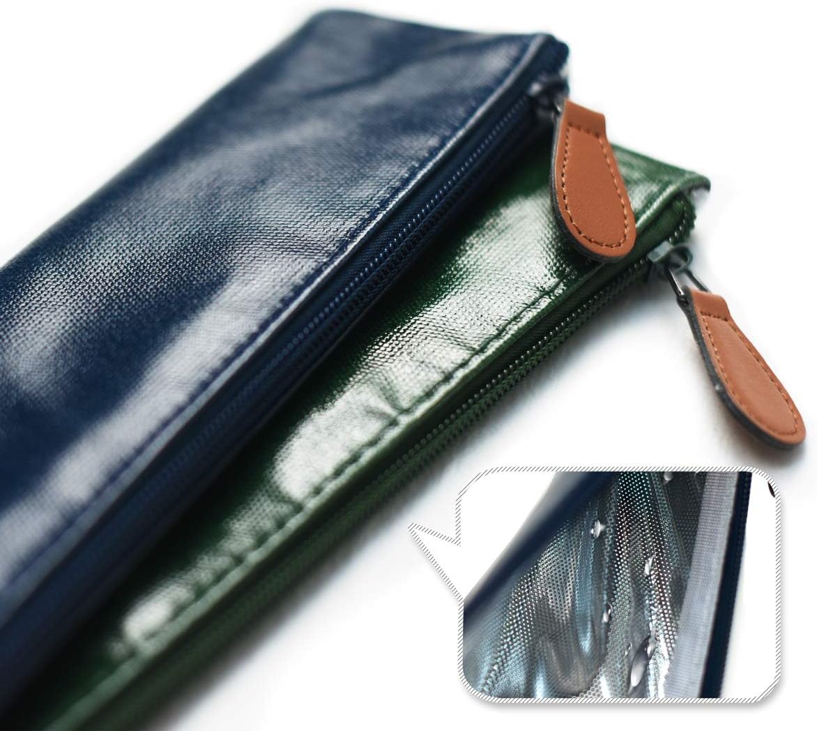 100% Waterproof Wipe Clean Hygienic Carrying Case/Pouch for Reusable Straws - 2 set - For 10.5 inches Straws Silicone or Stainless Steel - Brush/Chopsticks Zipper Bag for Travel