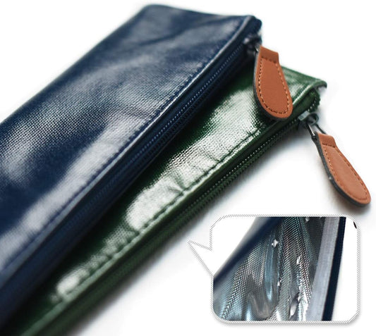 100% Waterproof Wipe Clean Hygienic Carrying Case/Pouch for Reusable Straws - 2 set - For 10.5 inches Straws Silicone or Stainless Steel - Brush/Chopsticks Zipper Bag for Travel