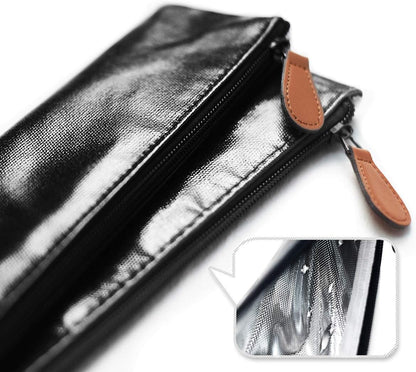 100% Waterproof Wipe Clean Hygienic Carrying Case/Pouch for Reusable Straws - 2 set - For 10.5 inches Straws Silicone or Stainless Steel - Brush/Chopsticks Zipper Bag for Travel