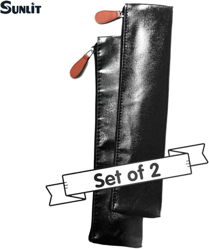 100% Waterproof Wipe Clean Hygienic Carrying Case/Pouch for Reusable Straws - 2 set - For 10.5 inches Straws Silicone or Stainless Steel - Brush/Chopsticks Zipper Bag for Travel