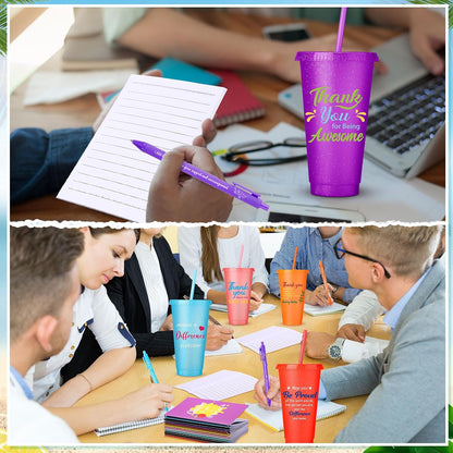 72 Pcs Bible Christian 24 oz Tumbler Set Lids Straws Notepads
