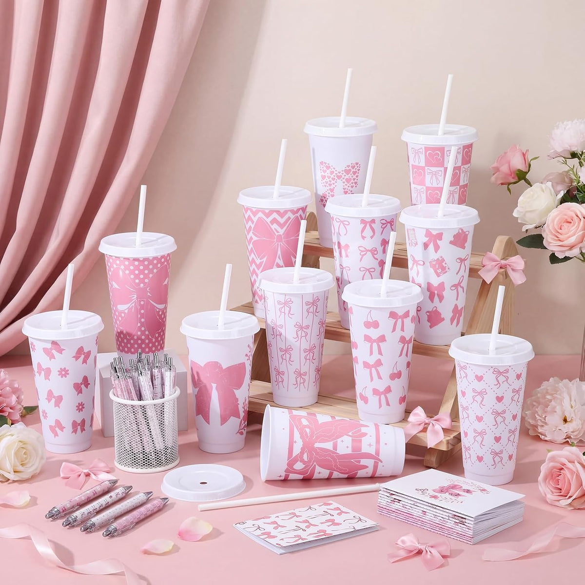 72 Pcs Bible Christian 24 oz Tumbler Set Lids Straws Notepads