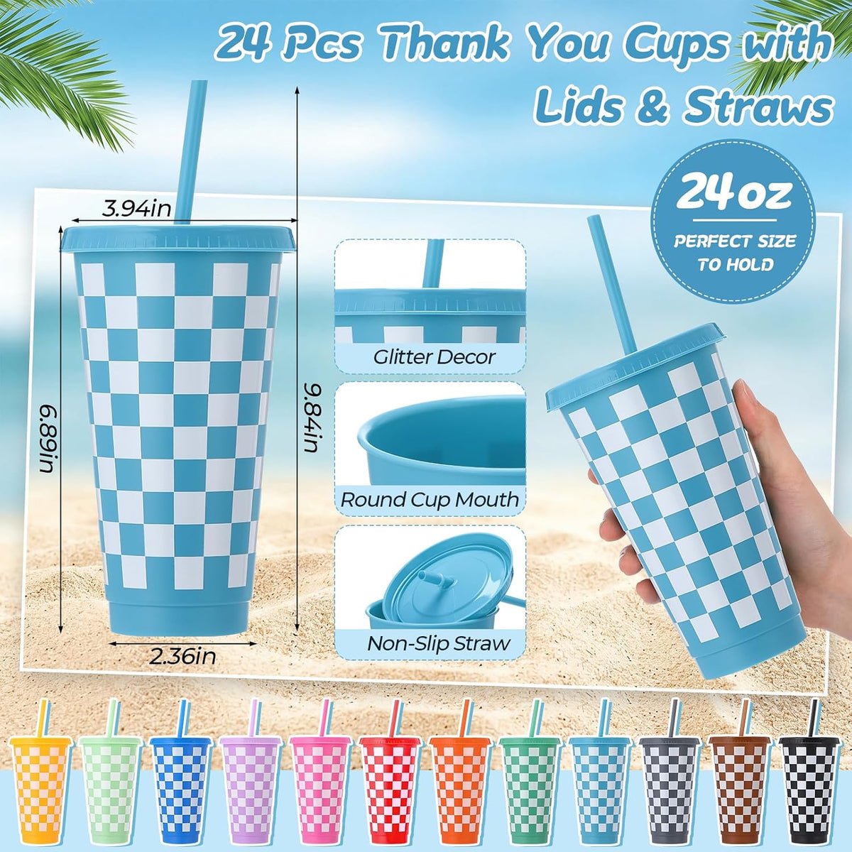 72 Pcs Bible Christian 24 oz Tumbler Set Lids Straws Notepads
