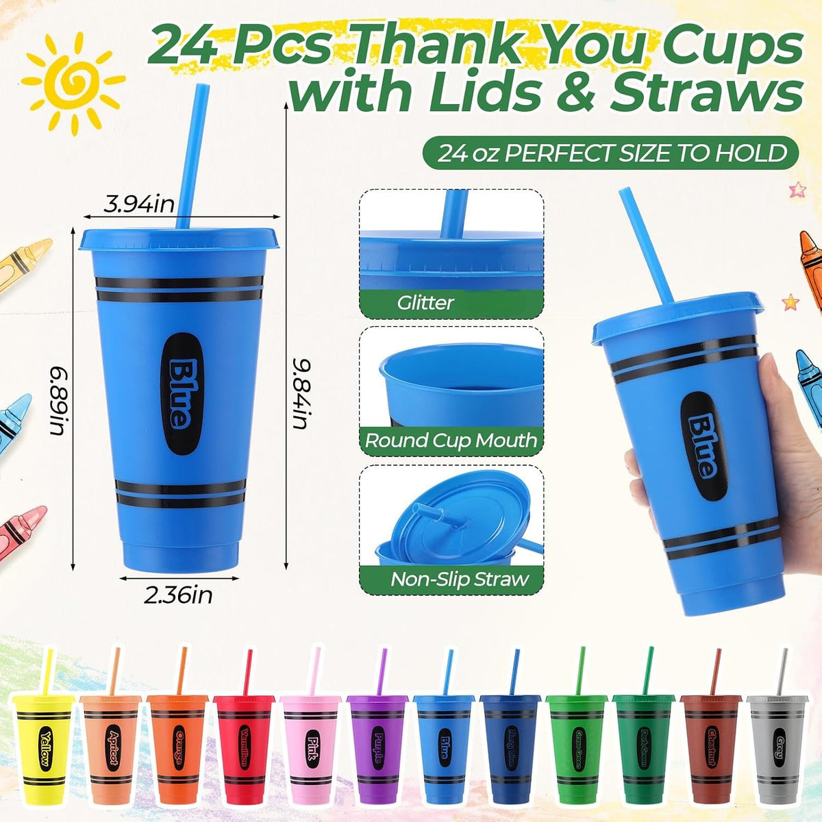 72 Pcs Bible Christian 24 oz Tumbler Set Lids Straws Notepads