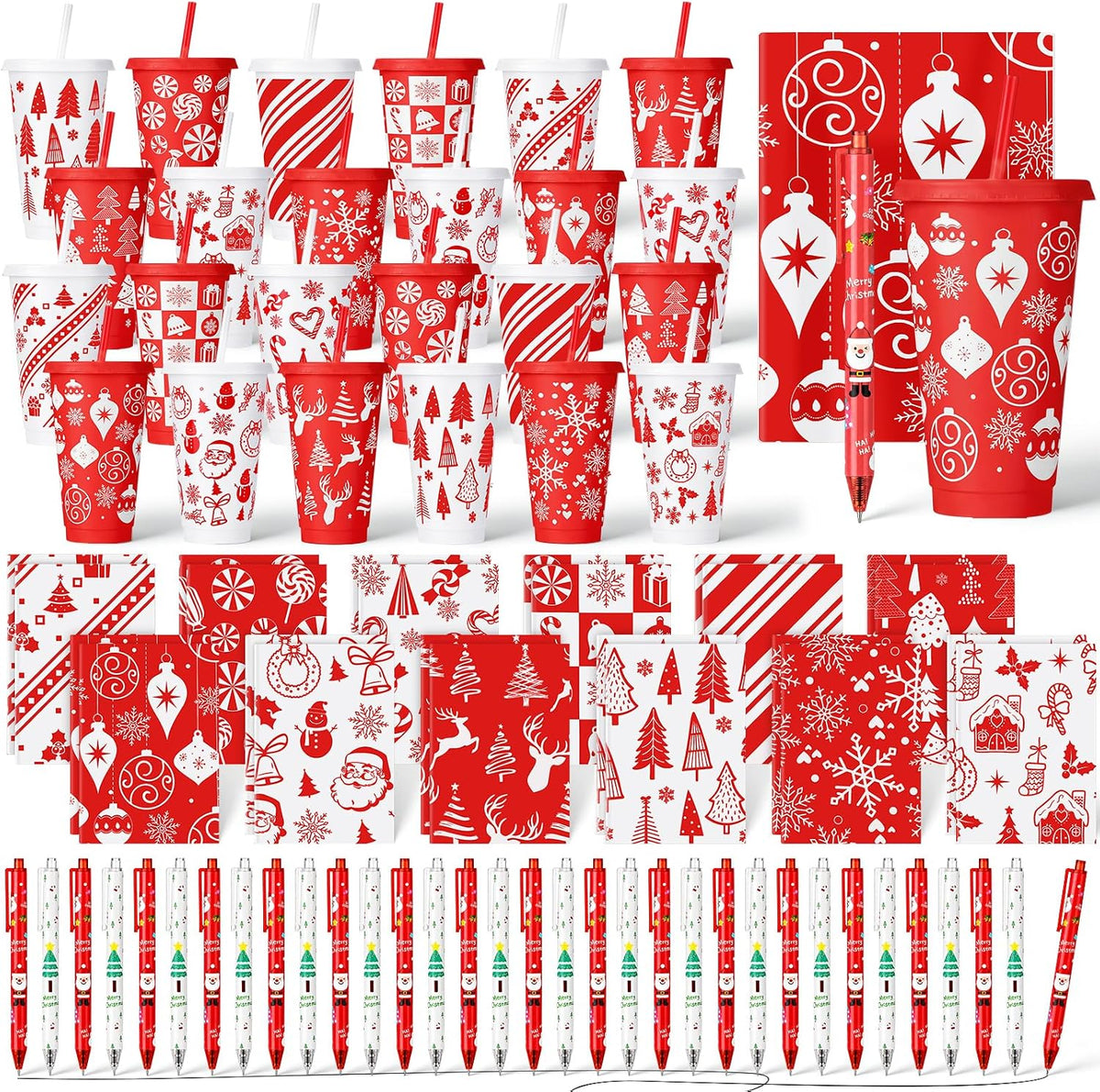 72 Pcs Bible Christian 24 oz Tumbler Set Lids Straws Notepads