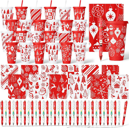 72 Pcs Bible Christian 24 oz Tumbler Set Lids Straws Notepads