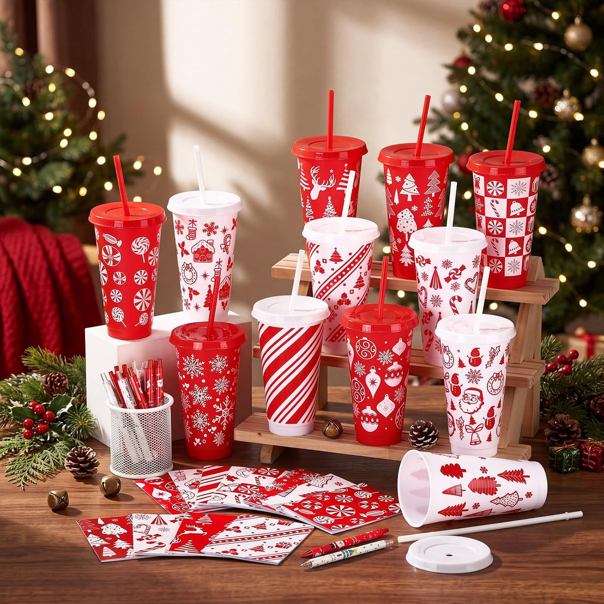 72 Pcs Bible Christian 24 oz Tumbler Set Lids Straws Notepads