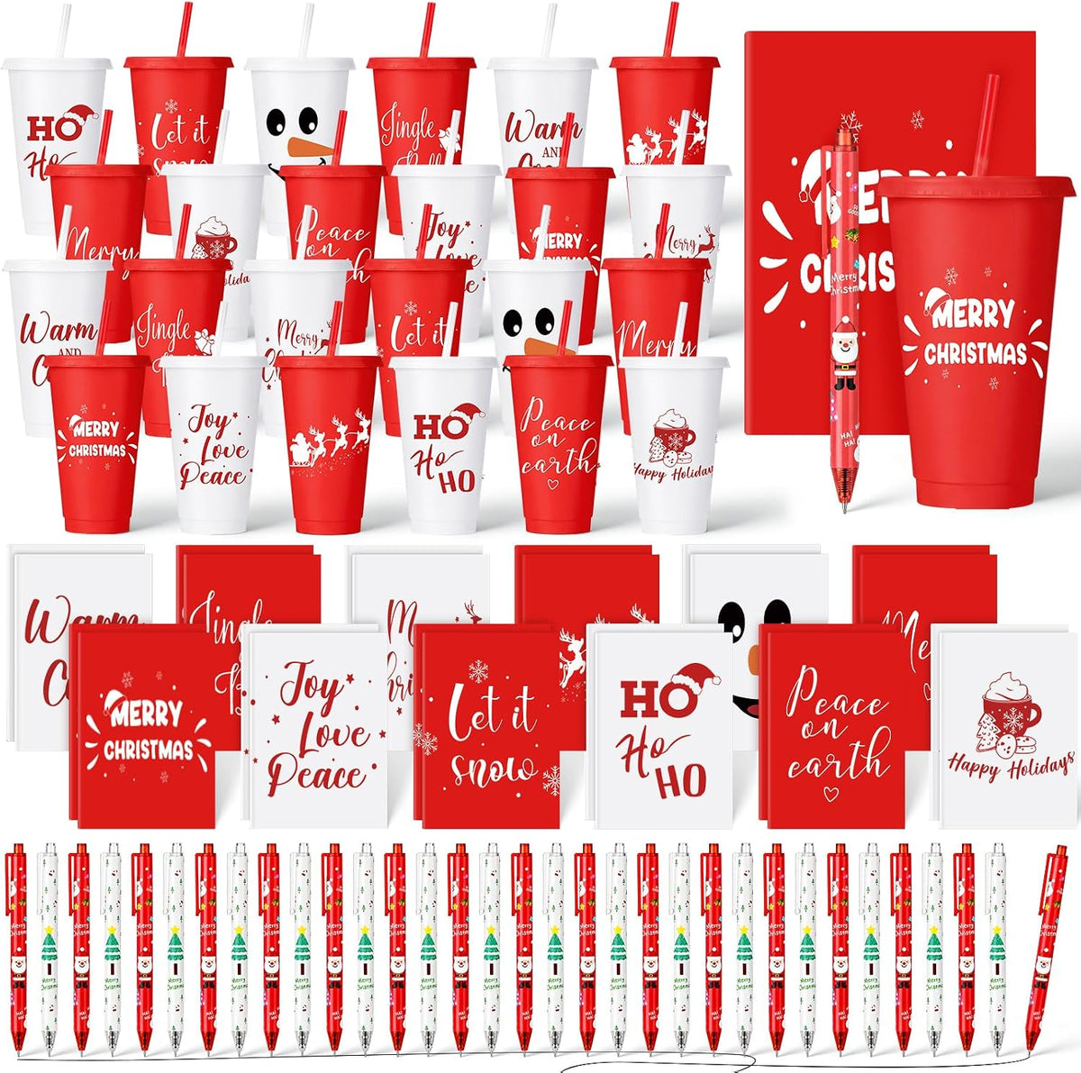 72 Pcs Bible Christian 24 oz Tumbler Set Lids Straws Notepads