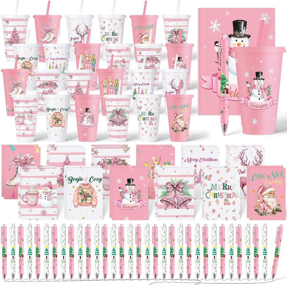 72 Pcs Bible Christian 24 oz Tumbler Set Lids Straws Notepads