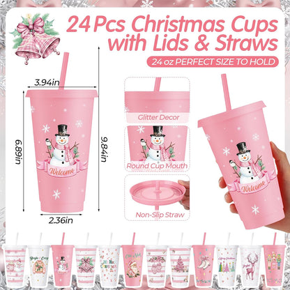 72 Pcs Bible Christian 24 oz Tumbler Set Lids Straws Notepads