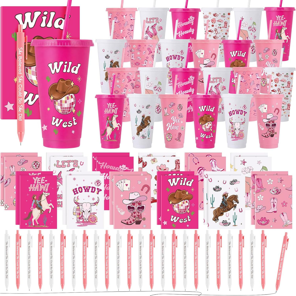 72 Pcs Bible Christian 24 oz Tumbler Set Lids Straws Notepads