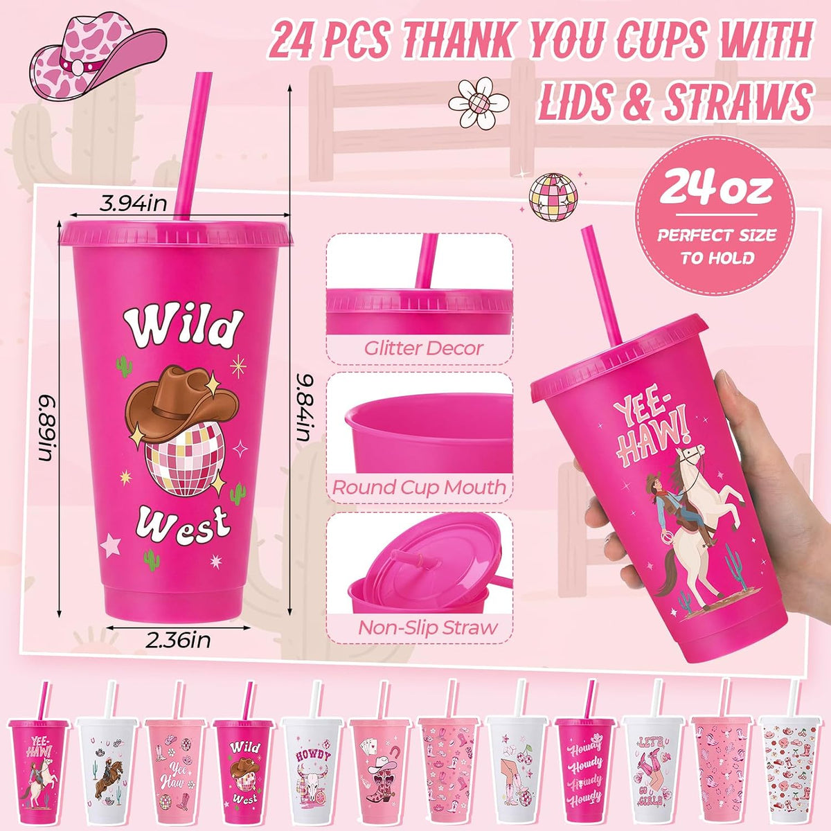 72 Pcs Bible Christian 24 oz Tumbler Set Lids Straws Notepads