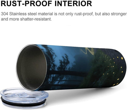Firefly Mountain Trail Car Cup 20 Oz, Travel Coffee Tumbler - Leakproof Insulated,Reusable Water Bottle with Lid And Straw